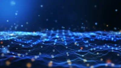 Blue digital landscape particles - Weekly
